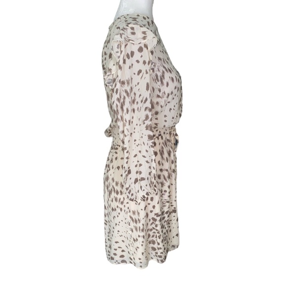 Rails Ora Puma Drawstring Tie Waist Ruffle Draped Cream Rayon Mini Dress - S - Picture 7 of 14